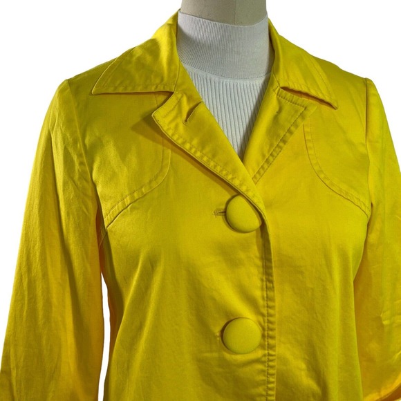 Spense Trench Coat Womens Button Up Yellow M - Picture 4 of 8